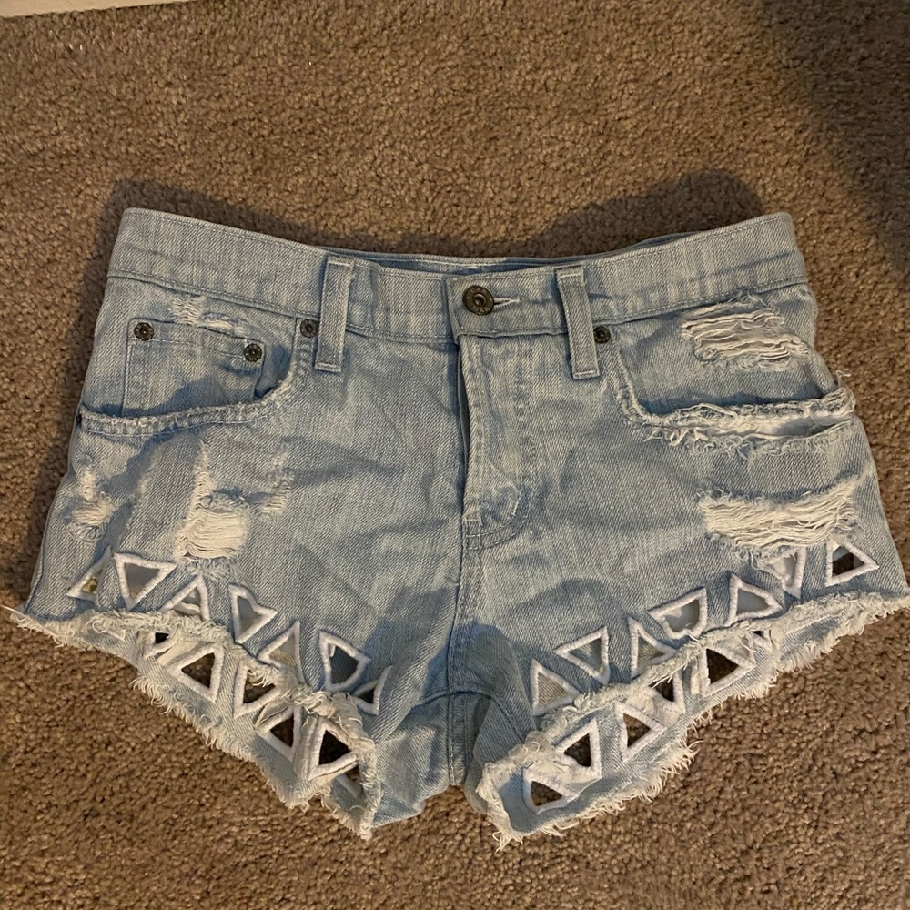 Carmar mid rise jean shorts